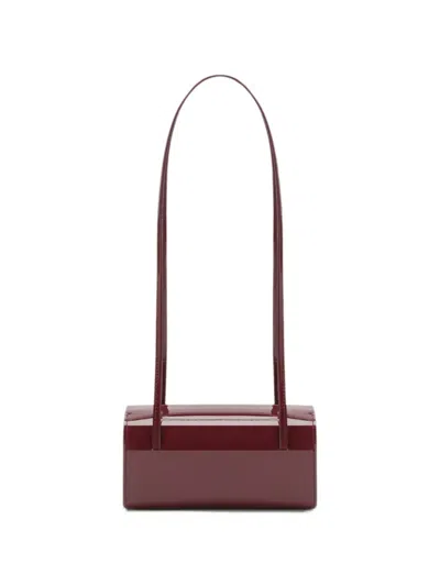 Fane Bra Patent-finish Shoulder Bag In Burgundy