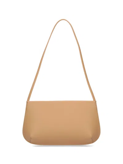 Fane Calf Leather Mini Bag With Cotton-blend Lining In Sand
