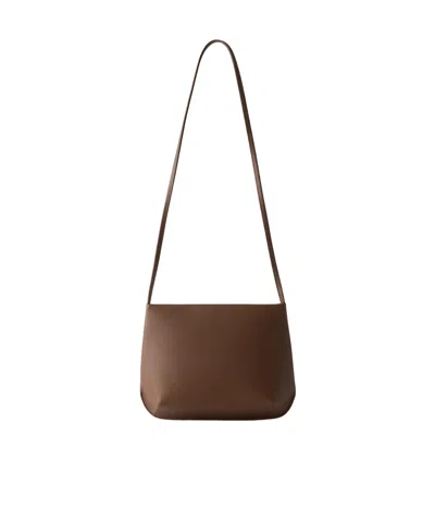 Fane Loge Leather Shoulder Bag In Brown