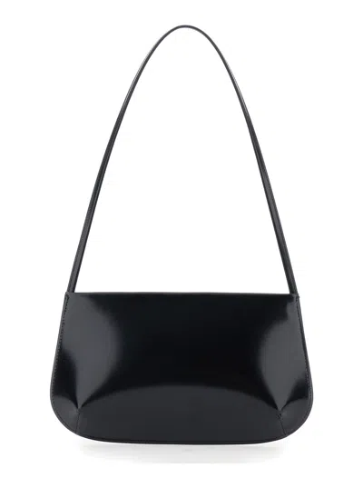 Fane Leather Mini Bra Zip-top Shoulder Bag In Black