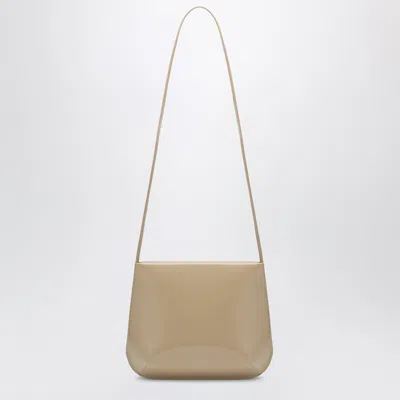 Fane Light Beige Loge Bag In Brushed Leather In Nude