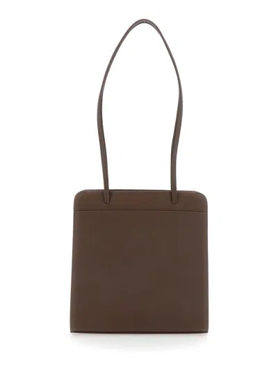 Fane Lisse Handbag With Leather Details And Tech Fabric Lining In Brown