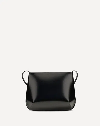 Fane Loge Brushed Leather Crossbody Bag In Black