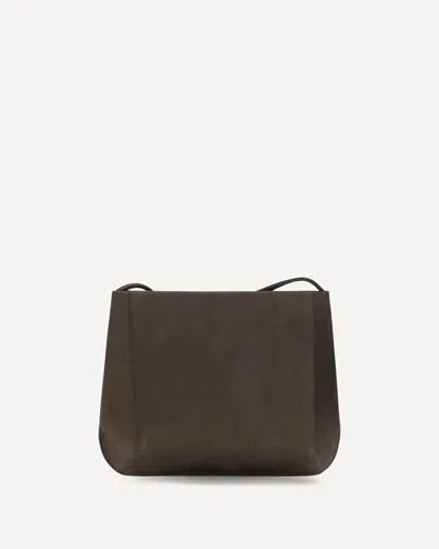 Fane Loge Brushed Leather Crossbody Bag In Brown