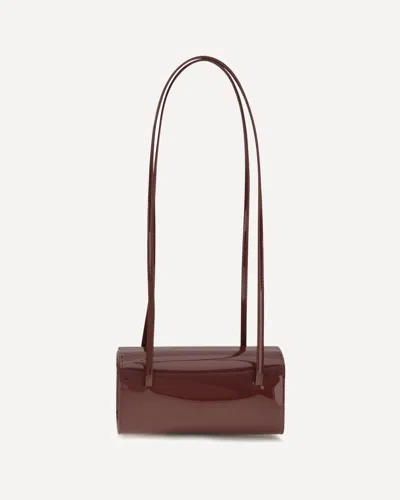 Fane Mie Brushed Leather Shoulder Bag In Bordeaux