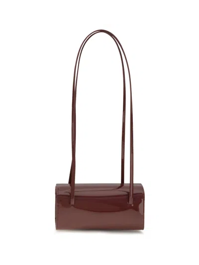 Fane Mie Calfskin Leather Shoulder Bag In Brown