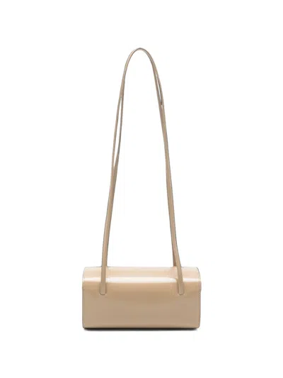 Fane Mini Mie Spazzolato Leather Shoulder Bag In Neutral