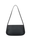 Fane Black Bra Minimalist Leather Shoulder Bag In Black