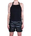 Fang Adjustable Eyelet Back Strap Tank In Black In Black