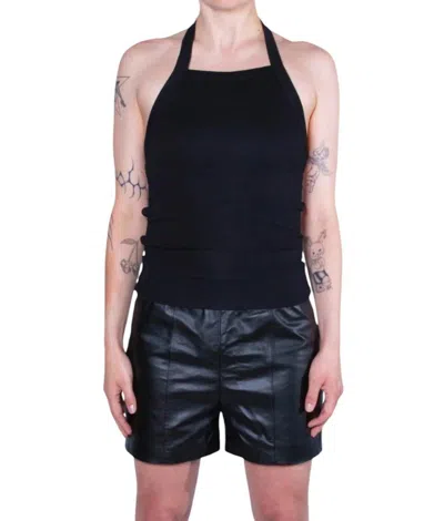 Fang Adjustable Eyelet Back Strap Tank In Black