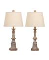 Fangio Lighting Candlestick Resin Table Lamps, Set Of 2 In Cottage Weathered Gray