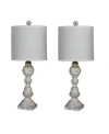 Fangio Lighting Distressed Balustrade Resin Table Lamps, Set Of 2 In Cottage Antique White