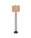 Fangio Lighting Frosted Glass Floor Lamp In Black Frosted Glass
