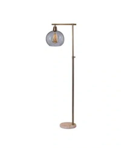 Fangio Lighting Stationary Down Bridge Floor Lamp In Brushed Steel Clear