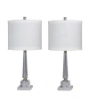 Fangio Lighting Tapered Table Lamps, Set Of 2 In Clear With Snow Marble