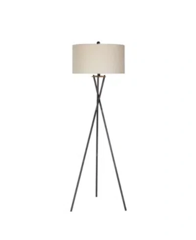 Fangio Lighting Tripod Rust Floor Lamp In Rust Black