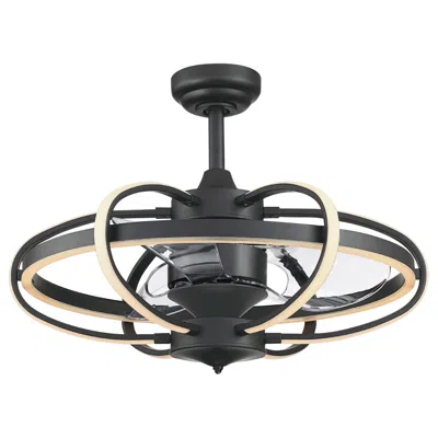 Fanimation 26"  Obvi Black Fandelier Led Ceiling Fan With Remote