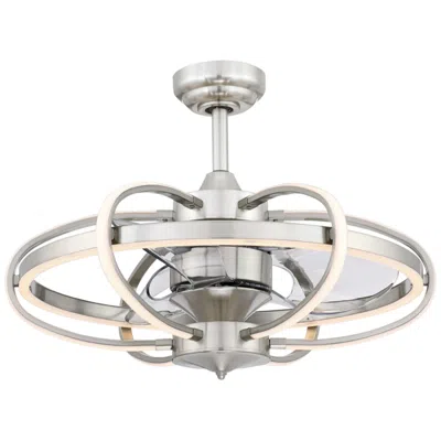 Fanimation 26"  Obvi Nickel Led Fandelier Ceiling Fan With Remote