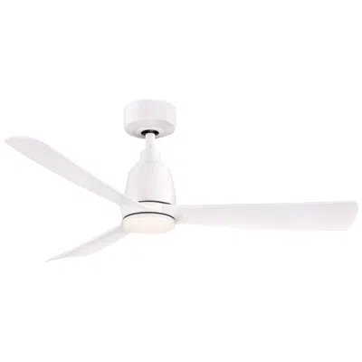 Fanimation 44"  Kute Matte White Damp Rated Led Smart Ceiling Fan
