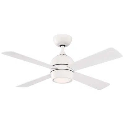 Fanimation 44"  Kwad Matte White Modern Led Ceiling Fan With Remote