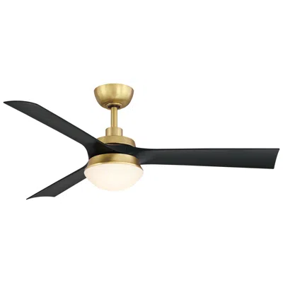 Fanimation 52"  Barlow Brass Black Outdoor Led Ceiling Fan With Remote