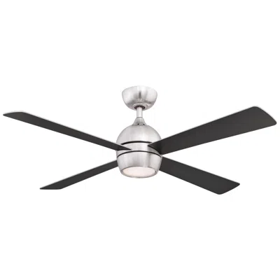 Fanimation 52"  Kwad Brushed Nickel Led Ceiling Fan With Remote