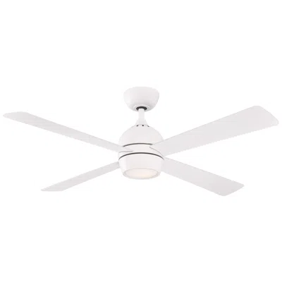 Fanimation 52"  Kwad Matte White Led Ceiling Fan With Remote
