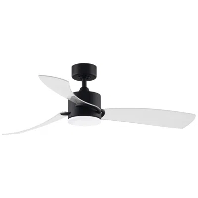Fanimation 52"  Sculptaire Black Led Damp Rated Ceiling Fan With Remote