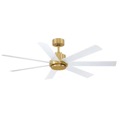 Fanimation 56"  Pendry Brushed Satin Brass Outdoor Smart Ceiling Fan