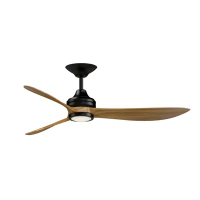 Fanimation 60" Aviara Black Led Smart Ceiling Fan With Koa Blades