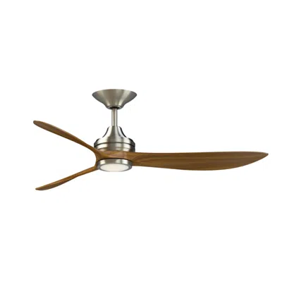 Fanimation 60" Aviara Brushed Nickel Led Smart Ceiling Fan W/ Koa Blade