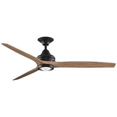 Fanimation 60" Spitfire Custom Dark Bronze Natural Damp Rated Led Fan With Remote
