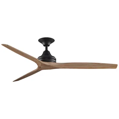 Fanimation 60" Spitfire Dark Bronze Natural Damp Rated Ceiling Fan With Remote
