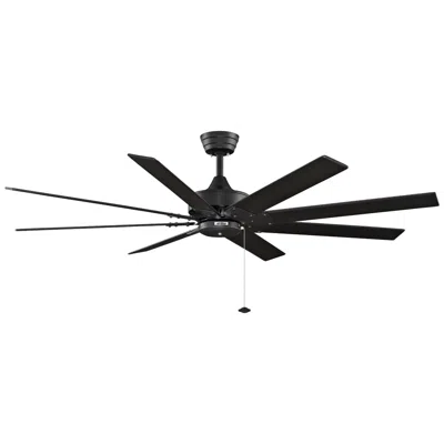 Fanimation 63"  Levon Black Eight Blade Indoor Pull Chain Ceiling Fan