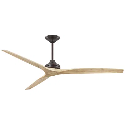 Fanimation 72" Spitfire Dark Bronze Natural Damp Rated Ceiling Fan With Remote