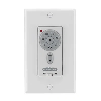 Fanimation Ceiling Fan Wall Control - 6 Speed Dc Motor Fan And Uplight/downlight In White