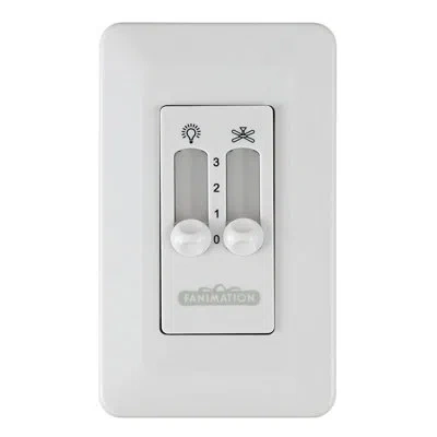 Fanimation Ceiling Fan Wall Control Non-reversing - 3 Speed Fan And Light - White