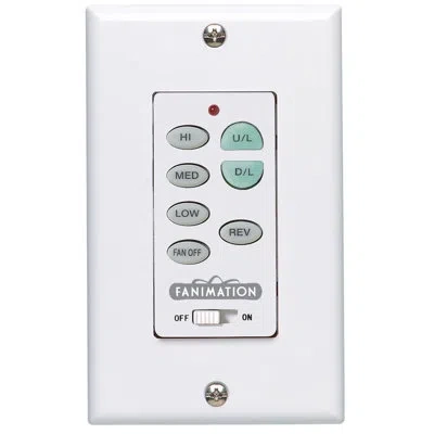Fanimation Ceiling Fan Wall Control Reversing - 3 Speed Fan And Light - White