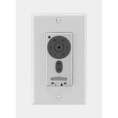 Fanimation Ceiling Fan Wall Control Reversing - 6 Speed Dc Motor Fan And Uplight/downlight - White