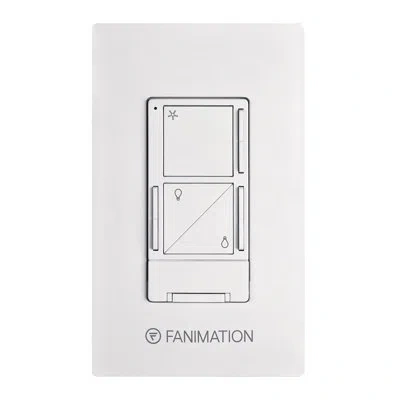 Fanimation Ceiling Fan Wall Control With Receiver - 3 Speed Fan And Uplight/downlight - White