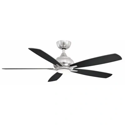 Fanimation Doren 52 Inch Indoor Ceiling Fan With Led Light Kit And Remote Control In Brushed Nickel