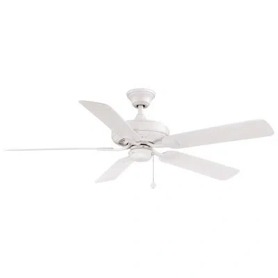 Fanimation Edgewood 52 Inch Indoor/outdoor Standard Ceiling Fan With Pull Chain In Matte White With Matte White Blades