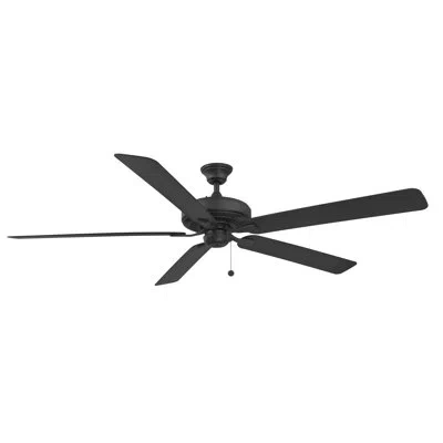 Fanimation Edgewood 72 Inch Indoor/outdoor Ceiling Fan With Pull Chain In Black With Black Blades