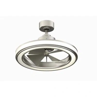 Fanimation Gleam 16 Inch Indoor/outdoor Caged Ceiling Fan With Light Kit And Remote Control In Brushed Nickel