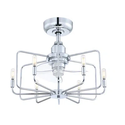 Fanimation Influencer 22 Inch Indoor Caged Ceiling Fan With Led Bulb Light Kit And Remote Control In Chrome