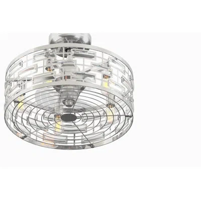 Fanimation Klout 22 Inch Indoor Ceiling Fandelier With Led Light Kit And Remote Control In Chrome