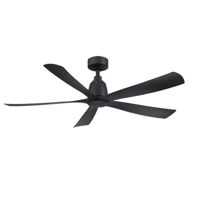 Fanimation Kute5 52 Inch Indoor/outdoor Smart Ceiling Fan With Remote Control In Black