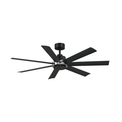 Fanimation Pendry 56 Inch Indoor/outdoor Ceiling Fan With Remote Control In Black,black,brushed Nickel