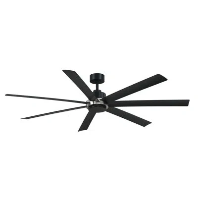 Fanimation Pendry 72 Inch Indoor/outdoor Smart Ceiling Fan With Remote Control In Black,black,brushed Nickel