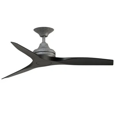 Fanimation Spitfire 48 Inch Indoor/outdoor Propeller Ceiling Fan With Remote Control In Black,galvanized
